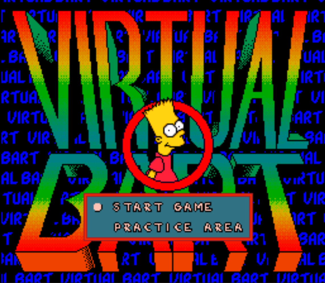 The Simpsons Virtual Bart Title Screen